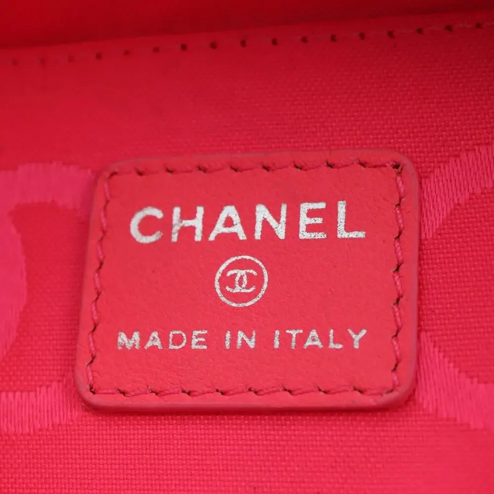 Chanel Calfskin Quilted Cambon Zip Around Cosmetic Pouch